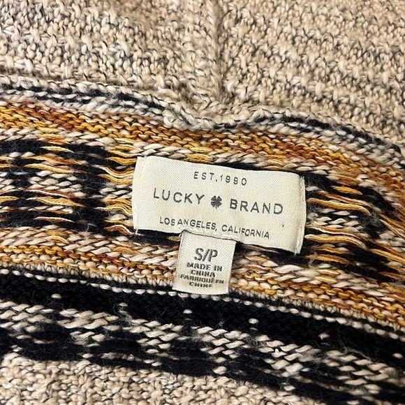 Lucky Brand BoHo Southwestern Aztec Textured, Open Front Cardigan-Pockets, Sz S. - Picture 9 of 13